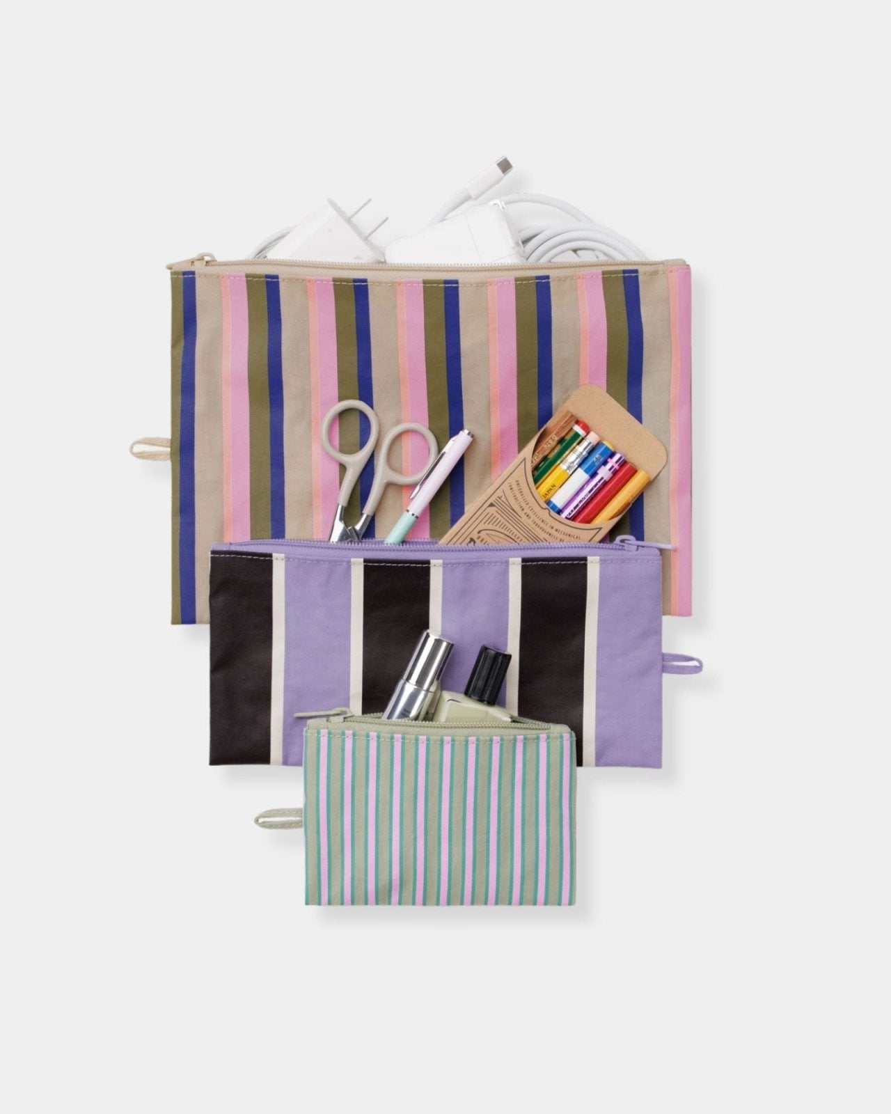 FLAT POUCH SET - CANDY SHOP STRIPES | Stonewaters