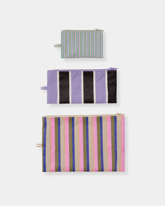 FLAT POUCH SET - CANDY SHOP STRIPES | Stonewaters