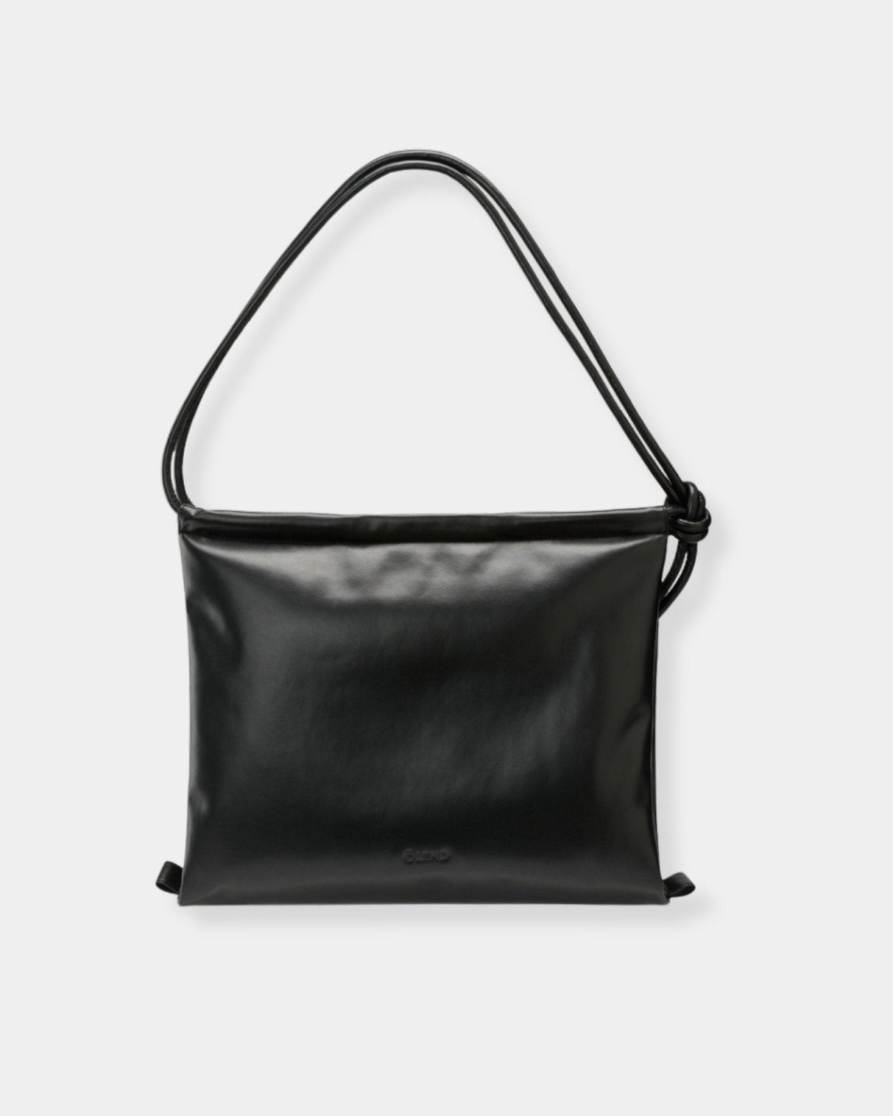 FOLDED BAG - BLACK VEGAN LEATHER | Stonewaters