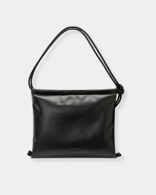 FOLDED BAG - BLACK VEGAN LEATHER | Stonewaters