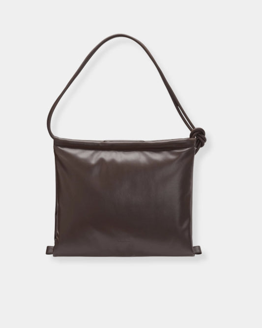 FOLDED BAG - DARK CHOCOLATE VEGAN LEATHER | Stonewaters