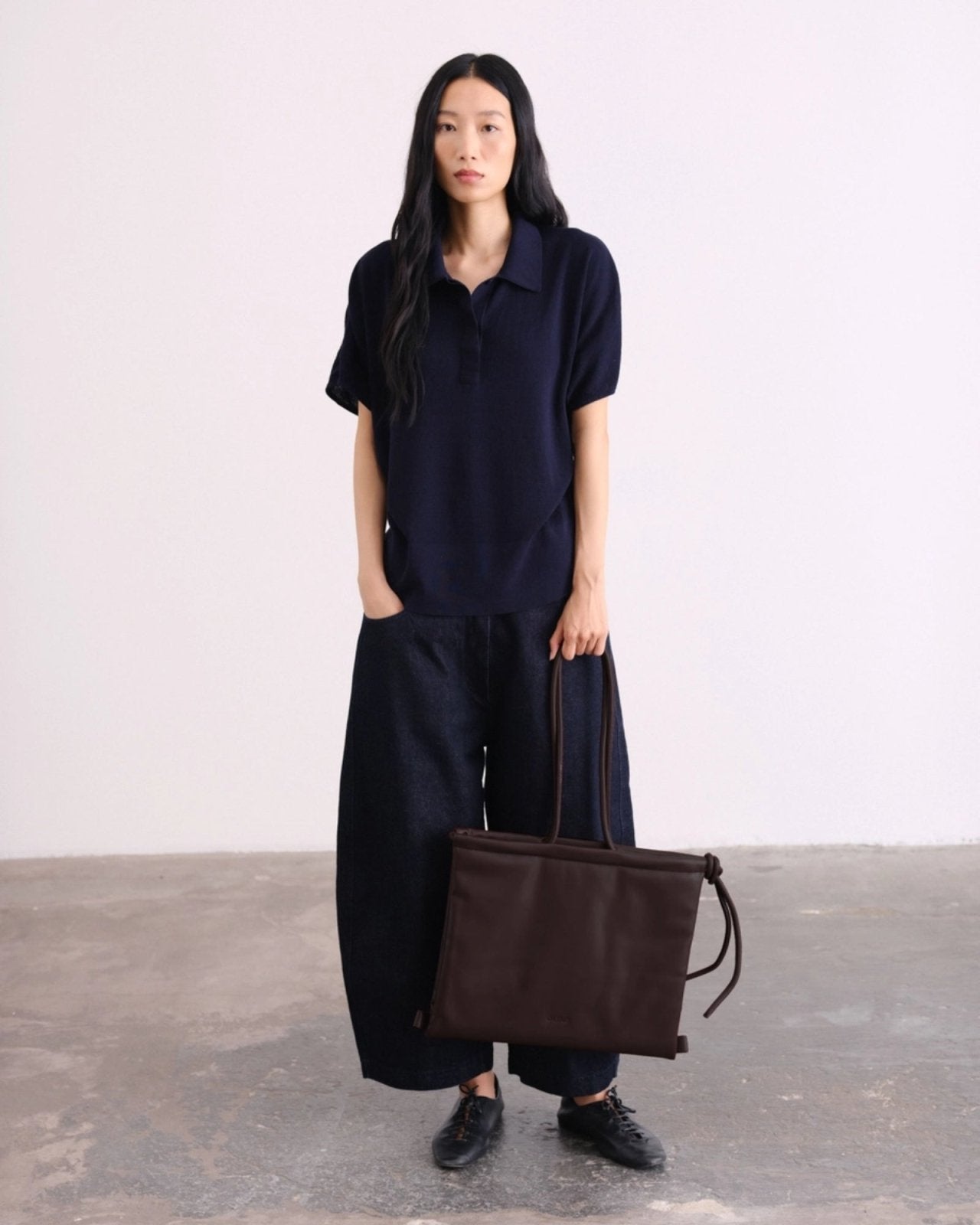FOLDED BAG - DARK CHOCOLATE VEGAN LEATHER | Stonewaters