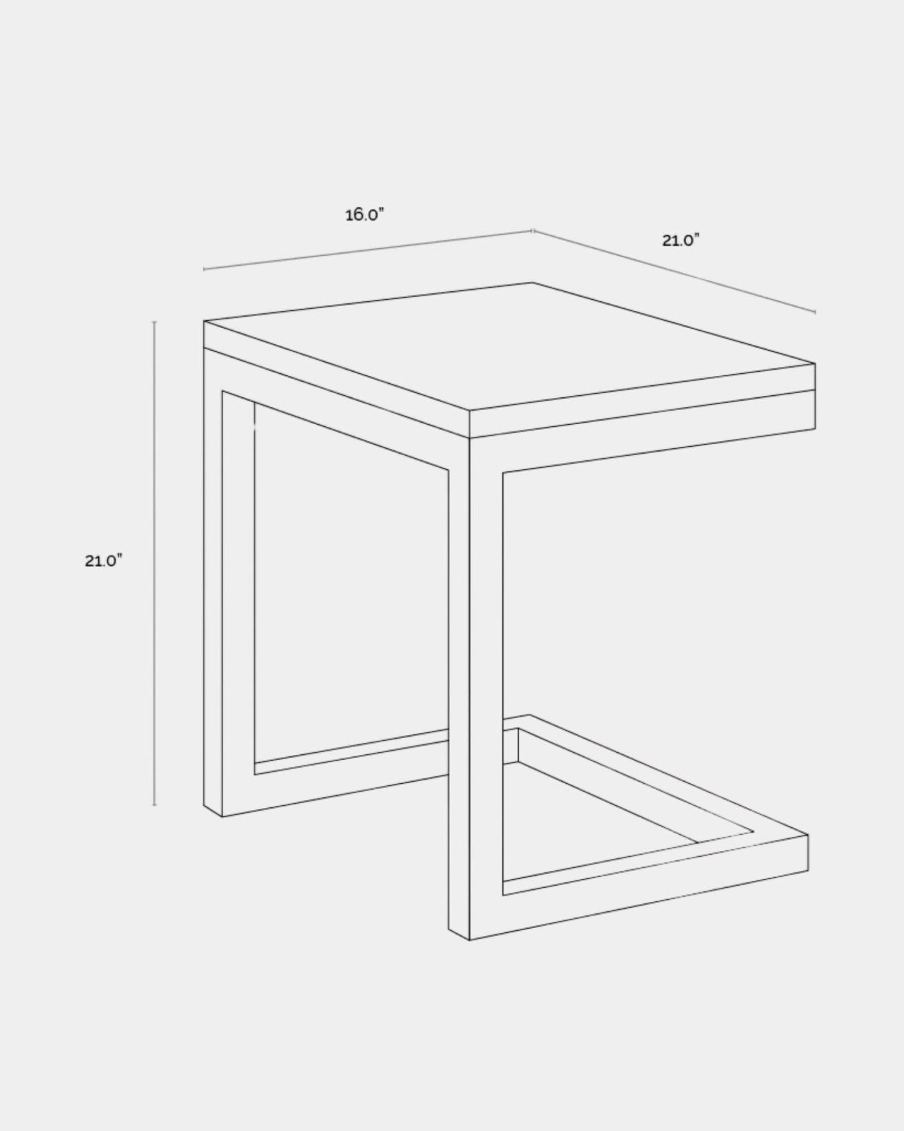 GENEVE C SHAPE END TABLE | Stonewaters
