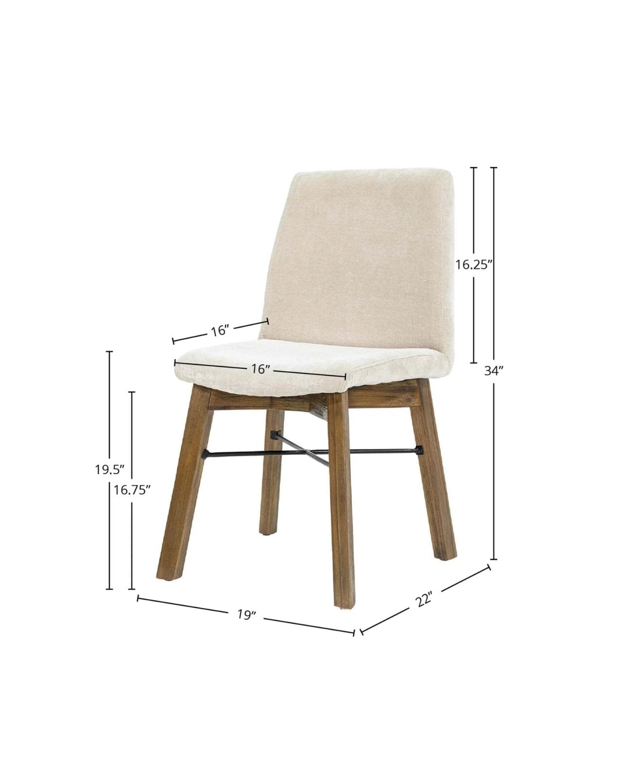 GIA DINING CHAIR SET OF 2 - SAND & WARM PECAN | Stonewaters