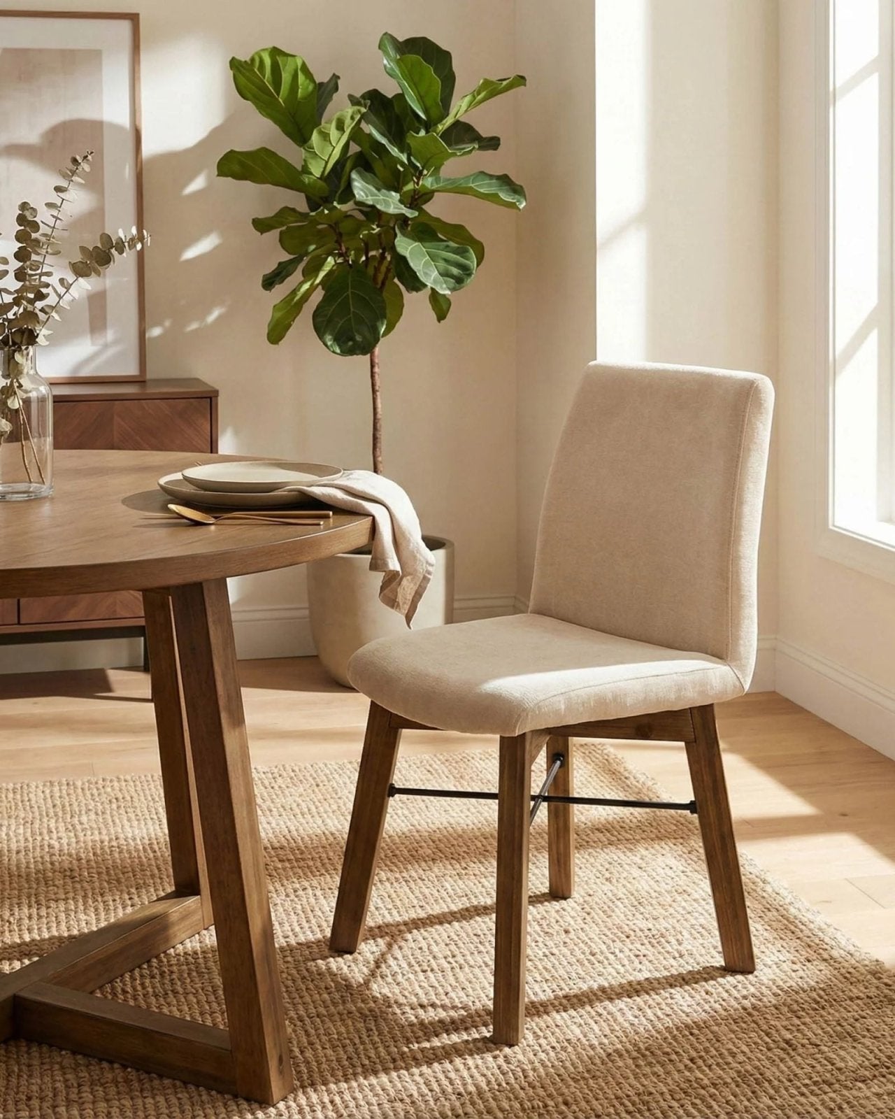 GIA DINING CHAIR SET OF 2 - SAND & WARM PECAN | Stonewaters