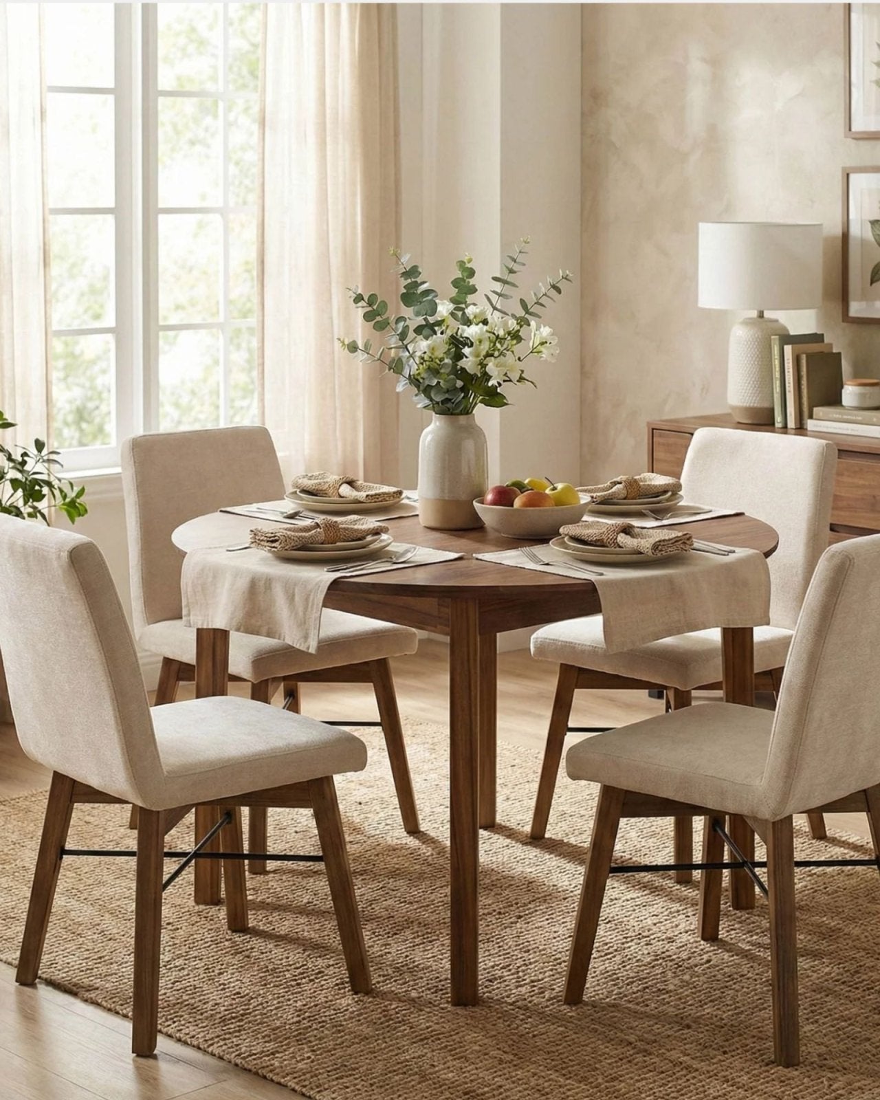 GIA ROUND DINING TABLE - WARM PECAN | Stonewaters