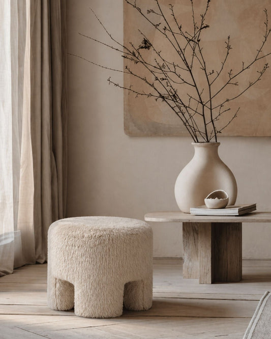 GINGER OTTOMAN - DOWNY CREAM | Stonewaters