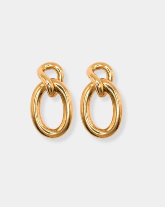 GOLD TWIN LINK - EARRINGS - 133352