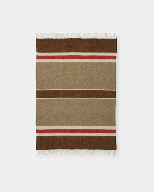 GOTLAND STRIPE THROW - BROWN BEIGE RED | Stonewaters