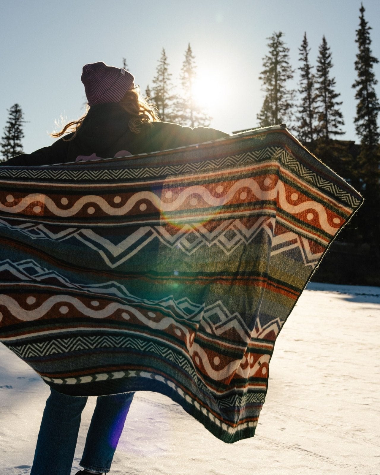 GREEN & ORANGE MOUNTAIN - BLANKET | Stonewaters