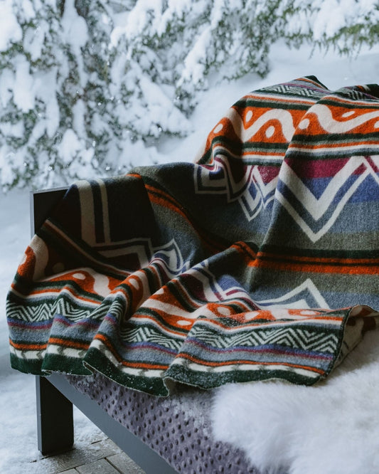 GREEN & ORANGE MOUNTAIN - BLANKET | Stonewaters