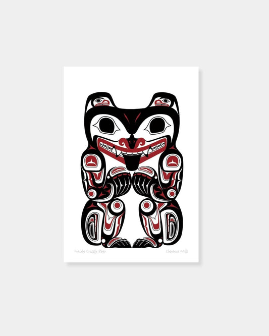 HAIDA GRIZZLY BEAR - 11x14 MATTED ART CARD | Stonewaters