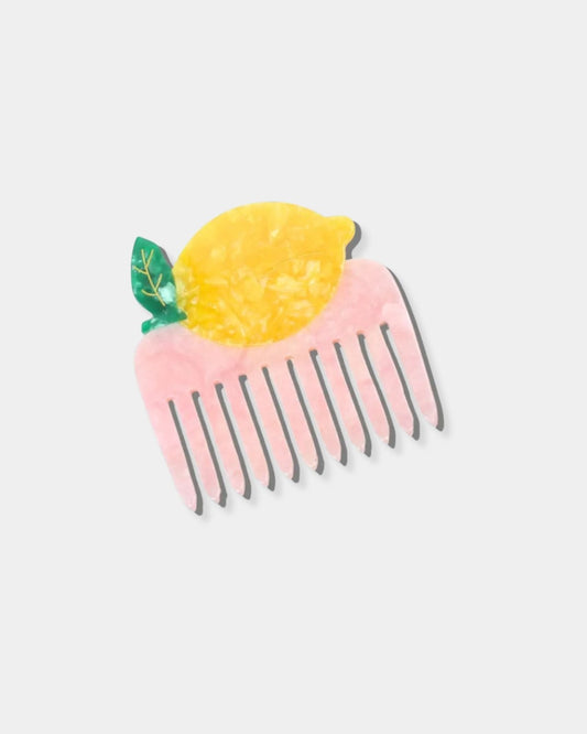 HAND-PAINTED LEMON POCKET HAIR COMB | Stonewaters