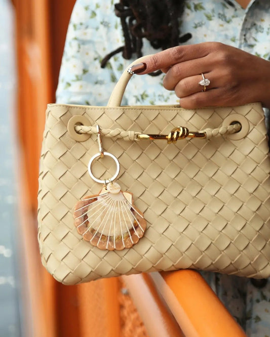 HAND-PAINTED MINI SUNSET SEASHELL - BAG CHARM + KEYCHAIN | Stonewaters