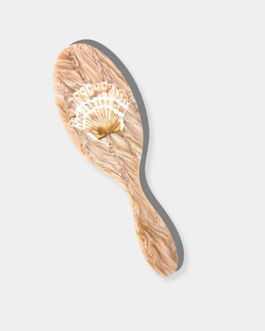 HAND-PAINTED SEASHELL ACETATE 2-1 DAILY HAIRBRUSH | Stonewaters