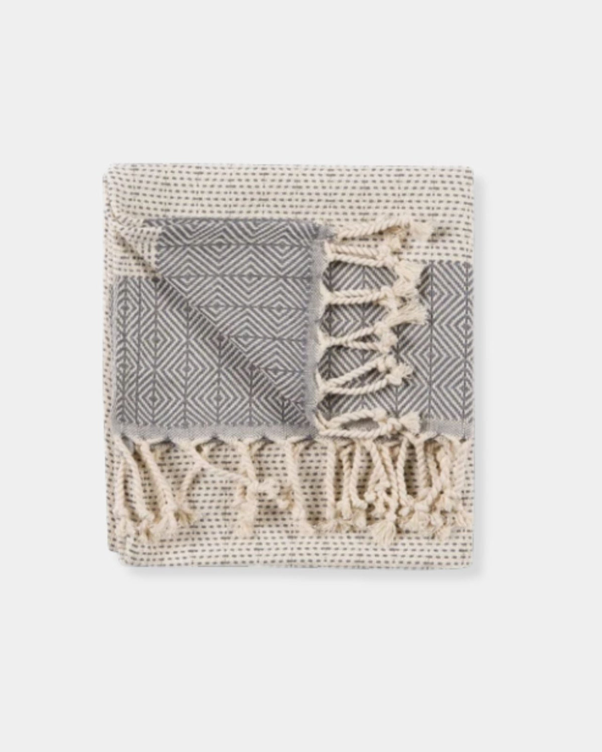 HAND TOWEL - LINED DIAMOND - SLATE | Stonewaters