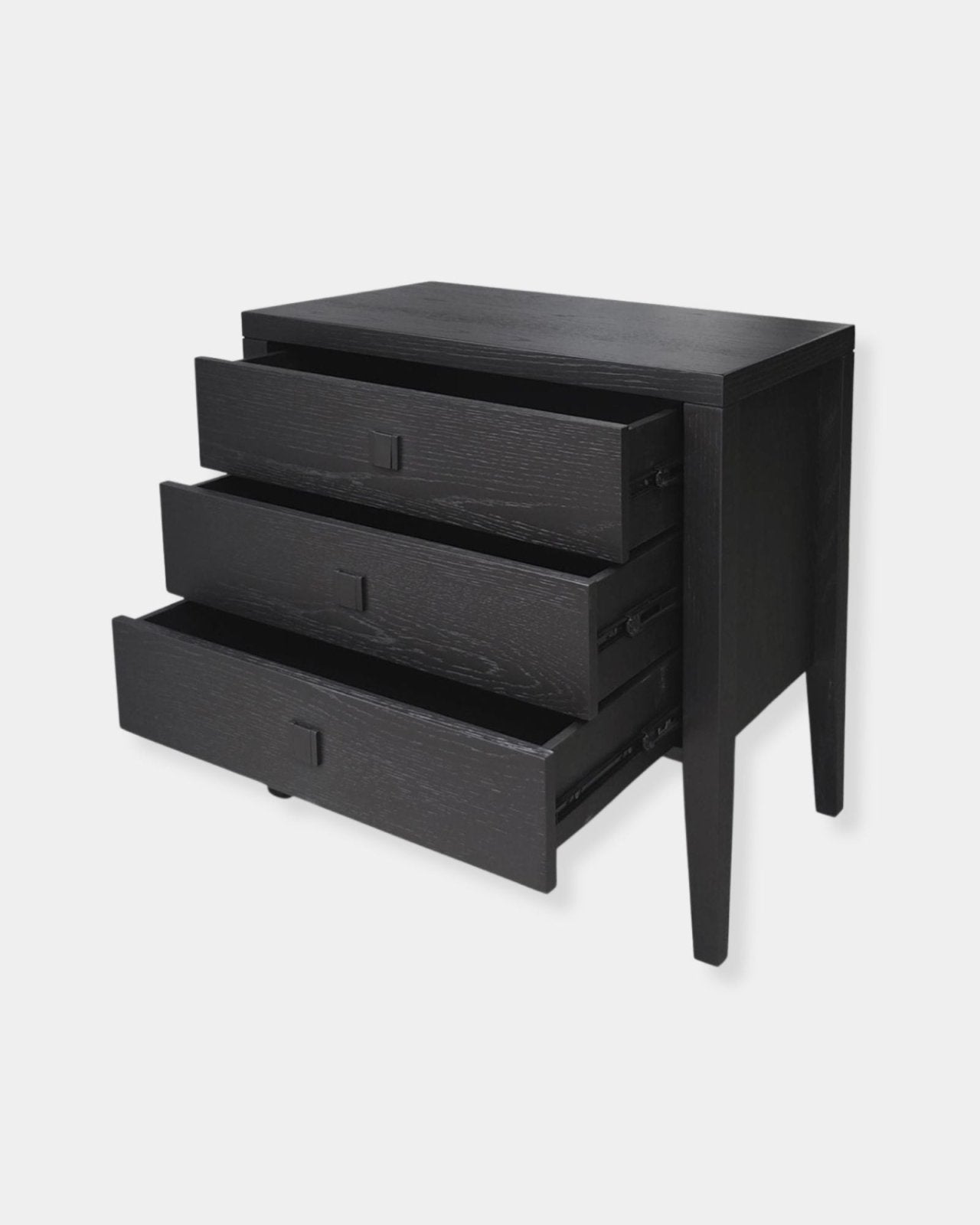 HARA 3-DR NIGHTSTAND - BLACK | Stonewaters