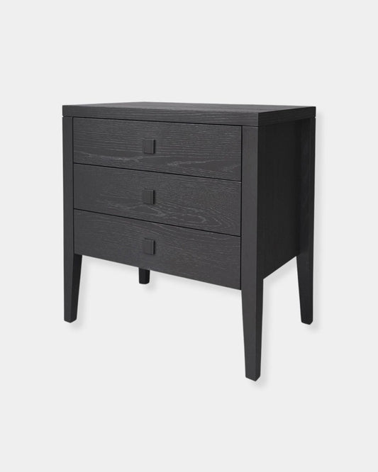 HARA 3-DR NIGHTSTAND - BLACK | Stonewaters