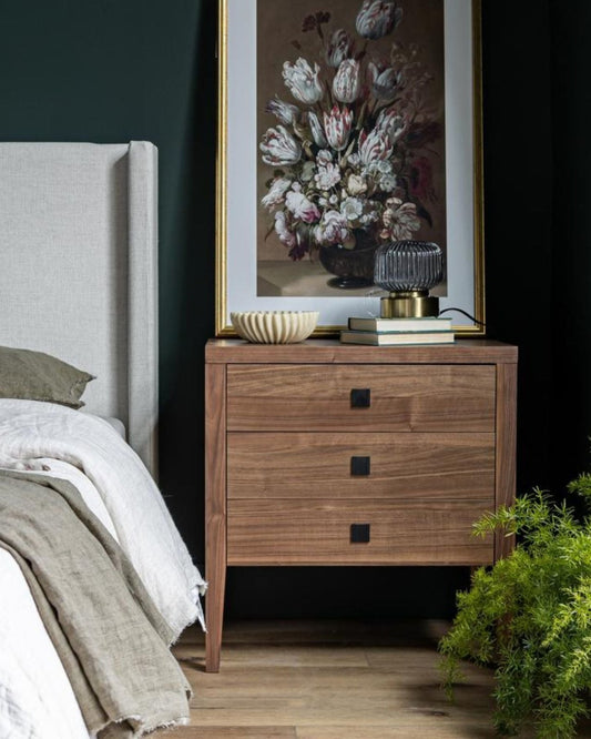 HARA 3-DR NIGHTSTAND - FROZEN WALNUT | Stonewaters