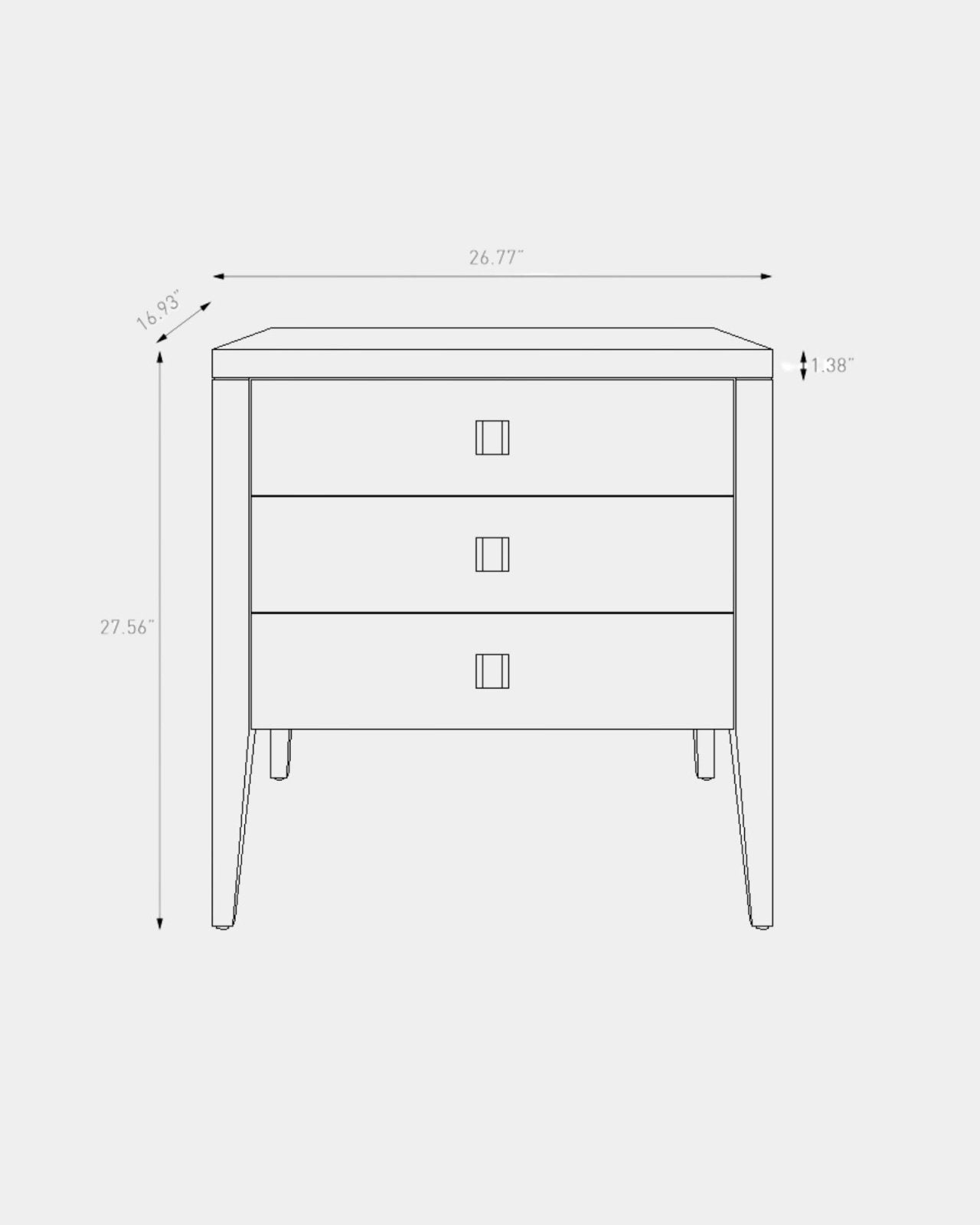 HARA 3-DR NIGHTSTAND - FROZEN WALNUT | Stonewaters