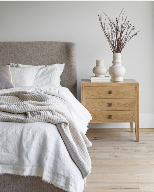 HARA 3-DR NIGHTSTAND - NATURAL OAK | Stonewaters