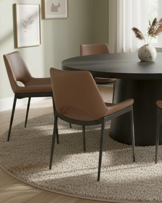 ICONA CHAIR SET OF 6 - SADDLE AND BLACK | Stonewaters