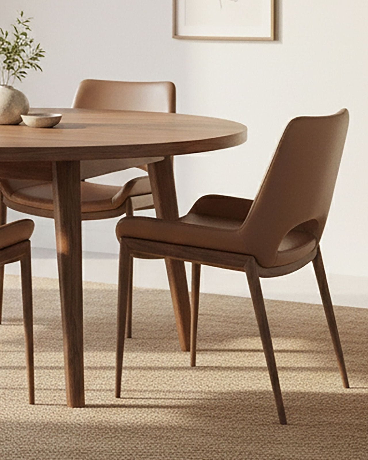 ICONA CHAIR SET OF 6 - SADDLE AND WALNUT | Stonewaters