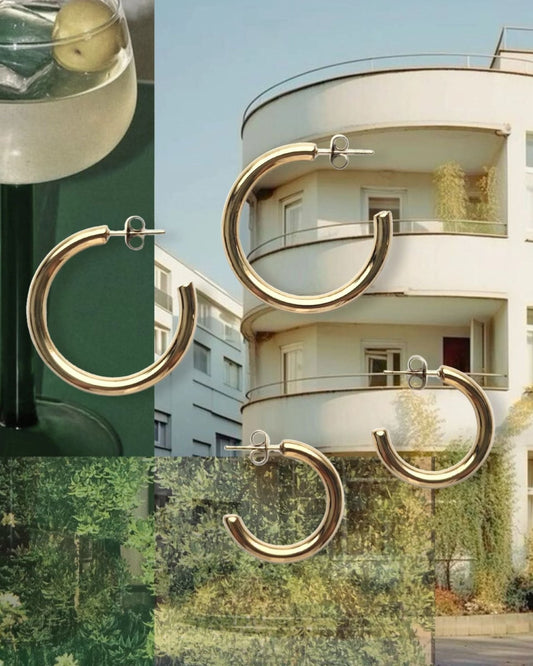 JANE LARGE GOLD HOOP - EARRINGS | Stonewaters