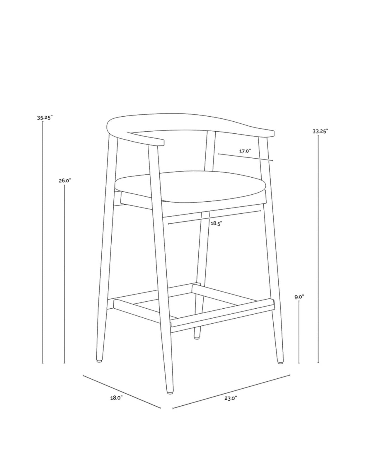 JEREMY COUNTER STOOL - BLACK | Stonewaters