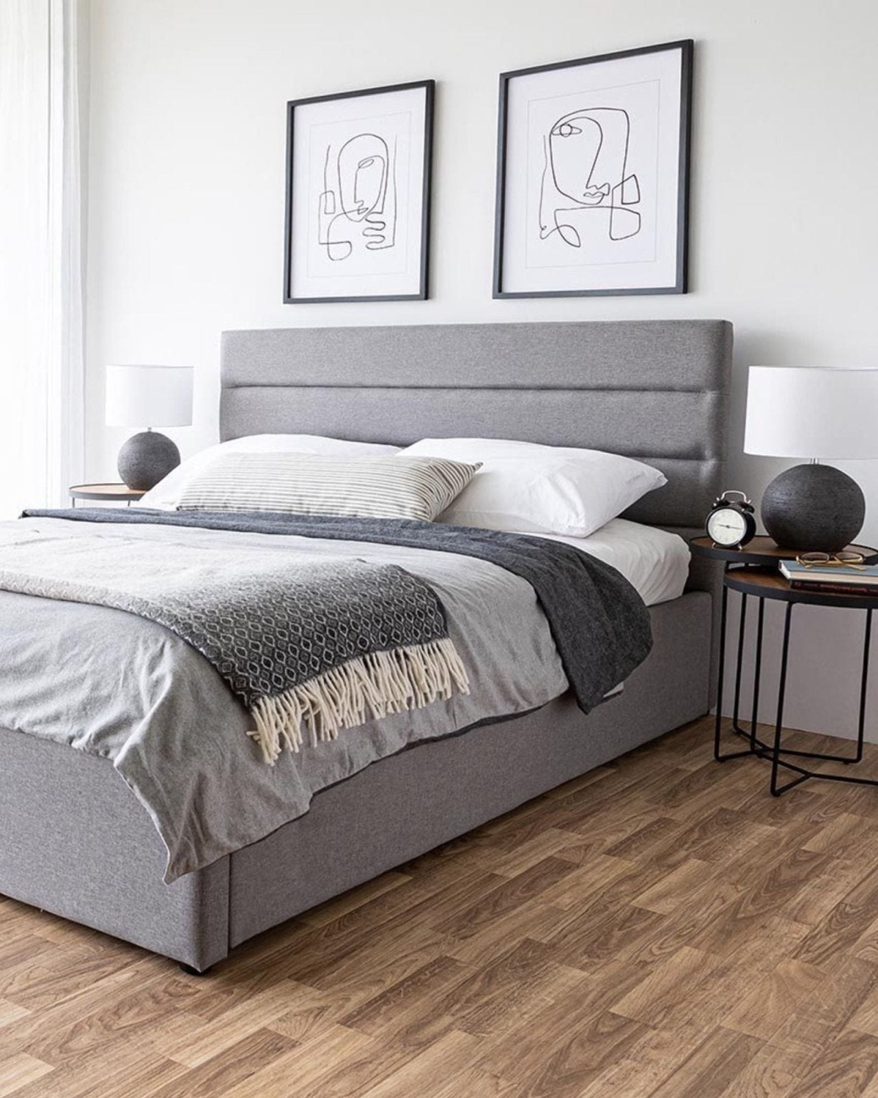 JUSTIN BED - GREIGE | Stonewaters