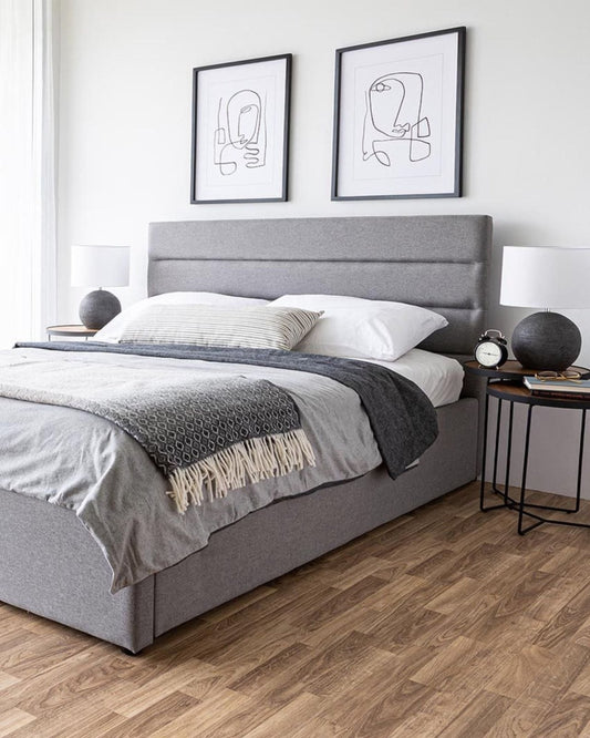 JUSTIN BED - GREIGE | Stonewaters