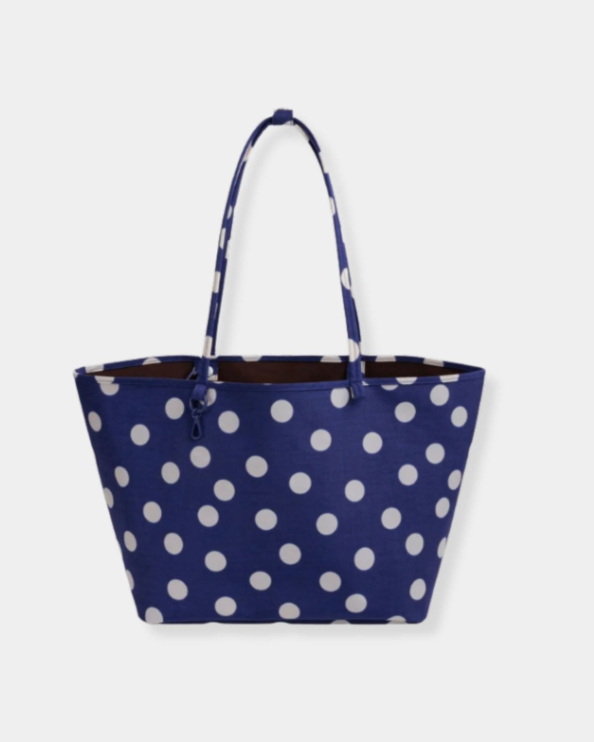 LARGE NYLON REVERSIBLE TOTE - NAVY POLKA DOT MIX | Stonewaters