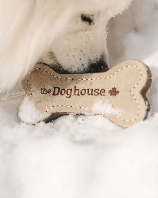 LEATHER & WOOL BONE - DOG TOY | Stonewaters