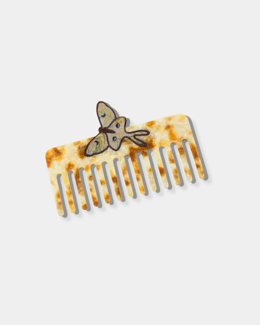 LUNA MOTH - WIDE TOOTH HAIR COMB | Stonewaters