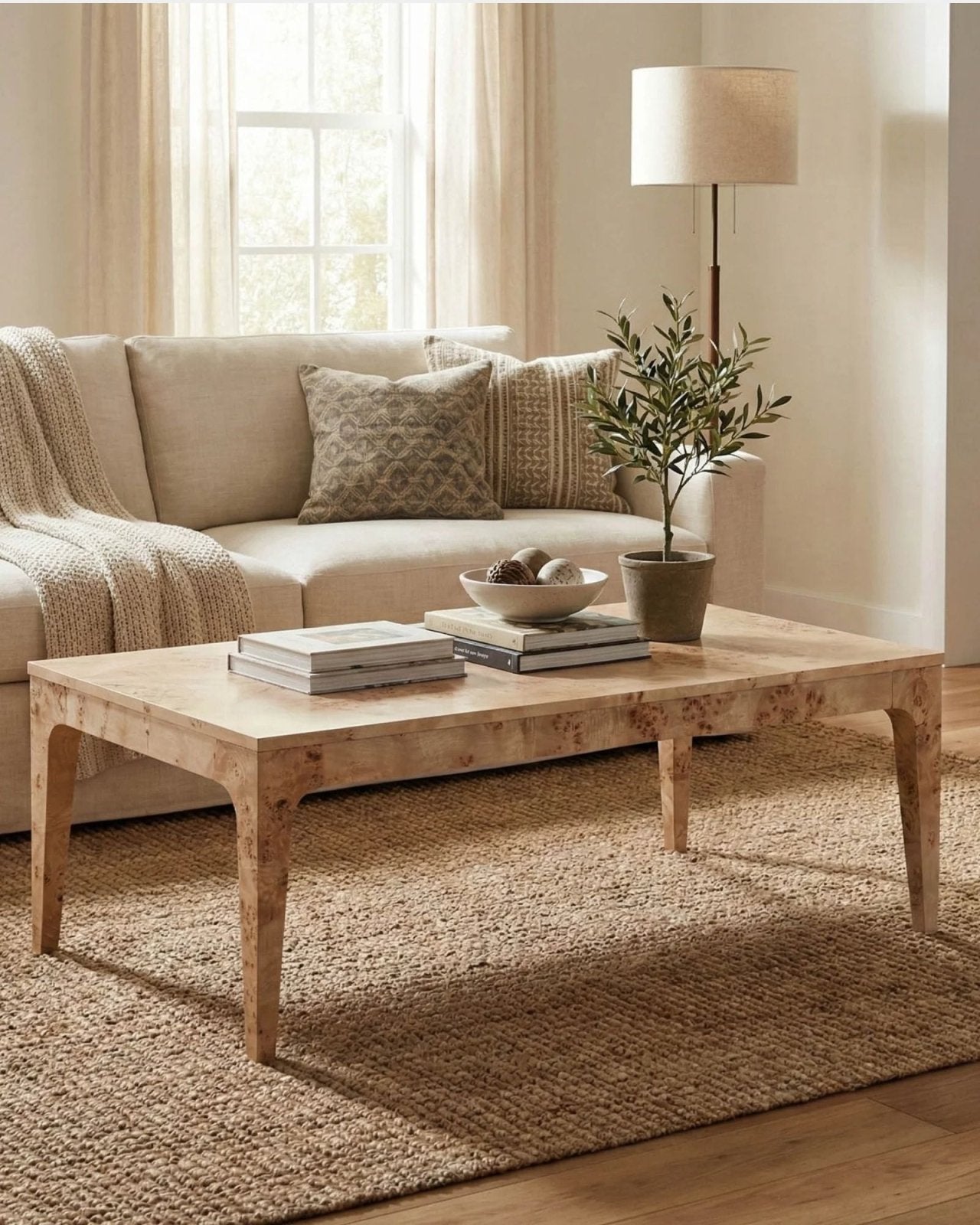 MAPPA COFFEE TABLE - LIGHT BURL | Stonewaters