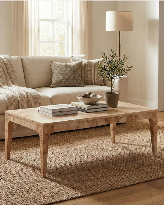 MAPPA COFFEE TABLE - LIGHT BURL | Stonewaters