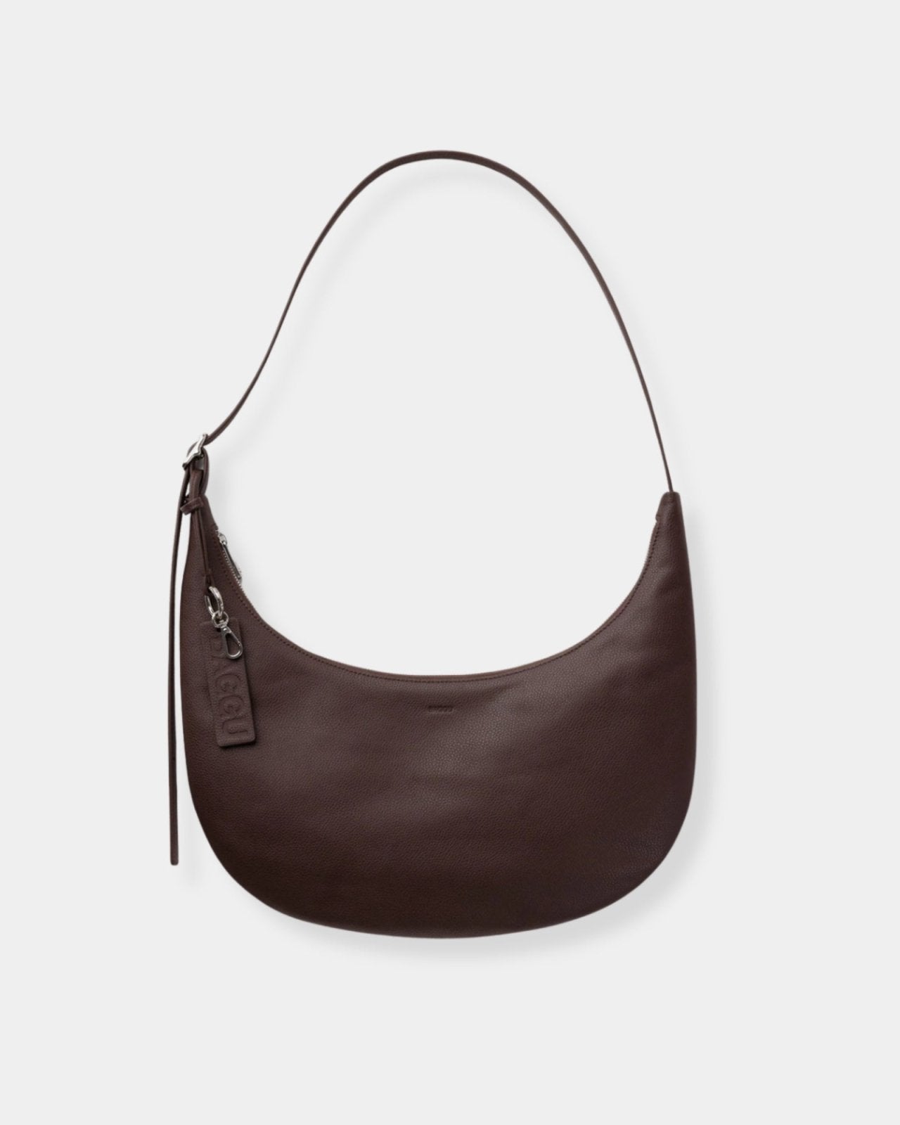 MEDIUM RECYCLED LEATHER FLAT CRESCENT - BROWN | Stonewaters