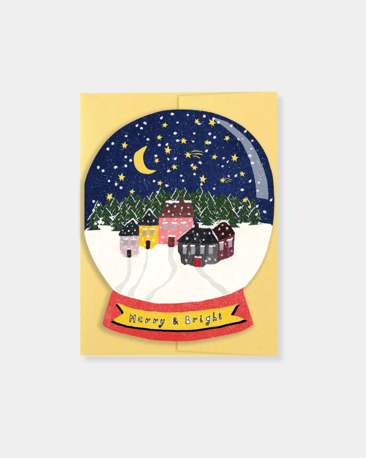 MERRY & BRIGHT SNOW GLOBE - CARD | Stonewaters