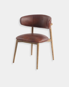 MILO LEATHER CHAIR - TOBACCO