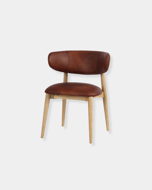 MILO LEATHER CHAIR - TOBACCO | Stonewaters