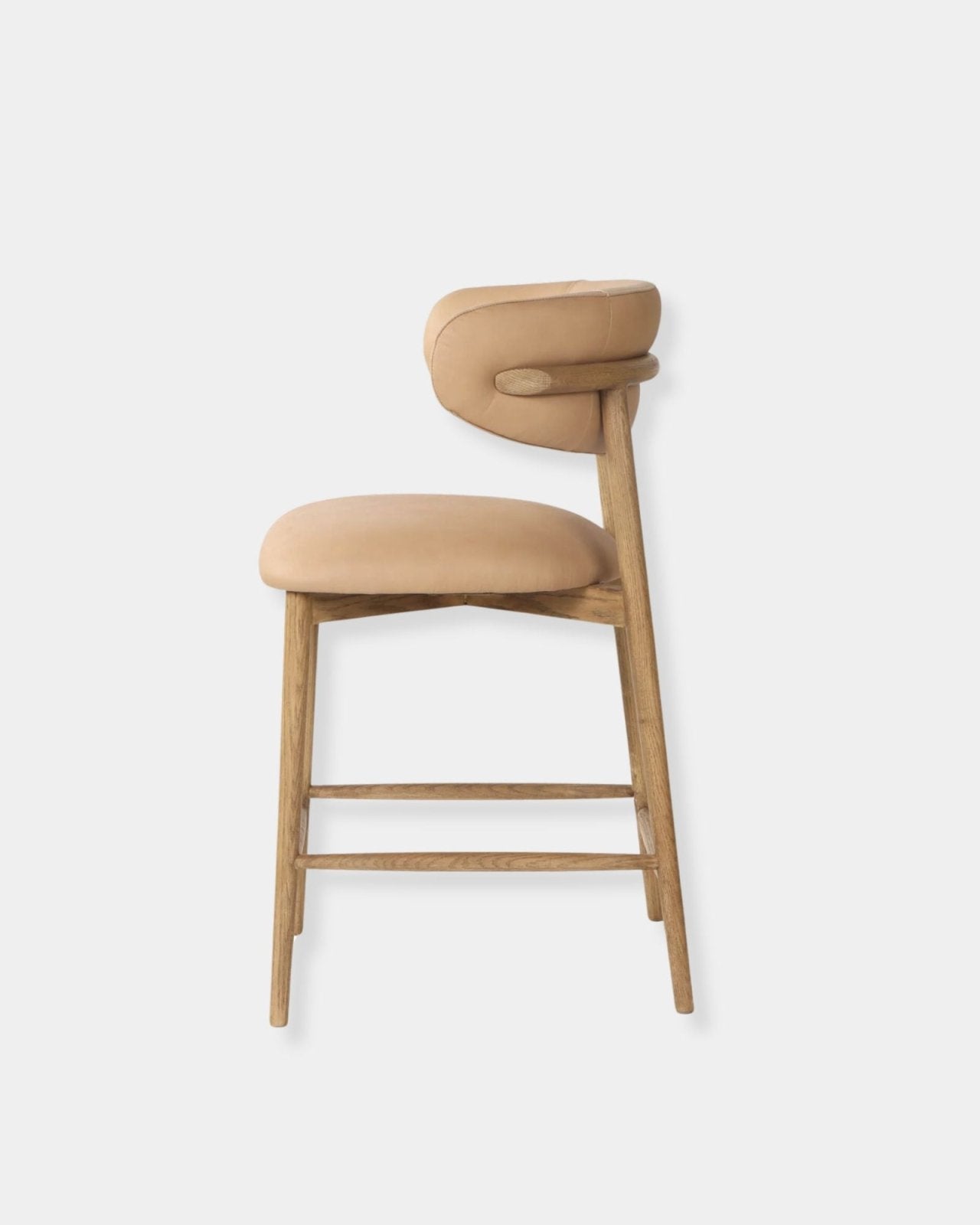 MILO LEATHER COUNTER STOOL - NUDE | Stonewaters