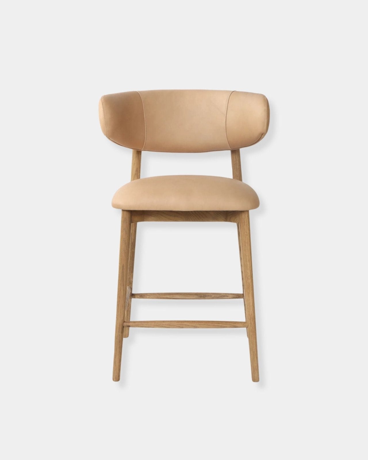 MILO LEATHER COUNTER STOOL - NUDE | Stonewaters