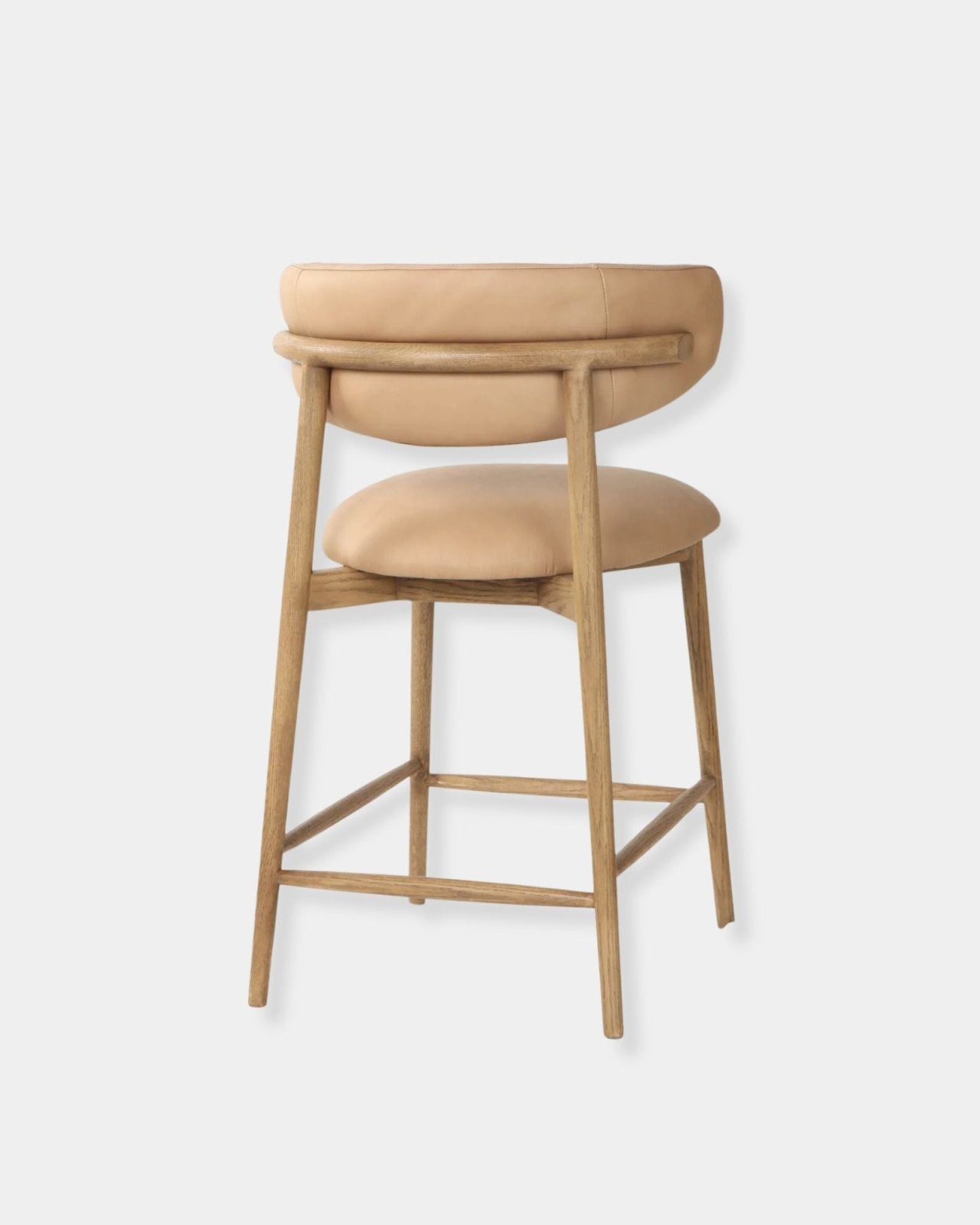 MILO LEATHER COUNTER STOOL - NUDE | Stonewaters