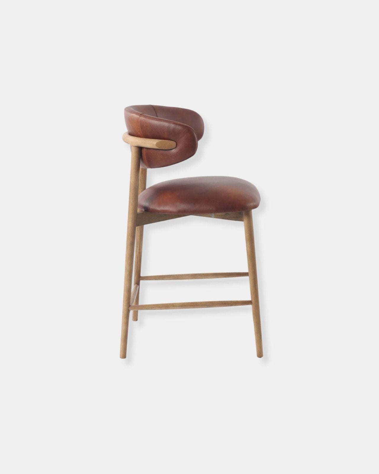 MILO LEATHER COUNTER STOOL - TOBACCO | Stonewaters