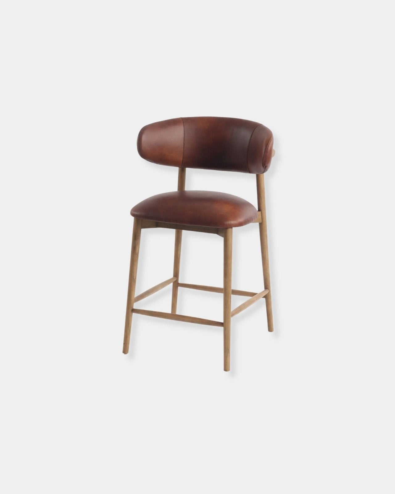 MILO LEATHER COUNTER STOOL - TOBACCO | Stonewaters