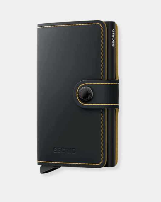 MINIWALLET - MATTE BLACK & OCHRE | Stonewaters