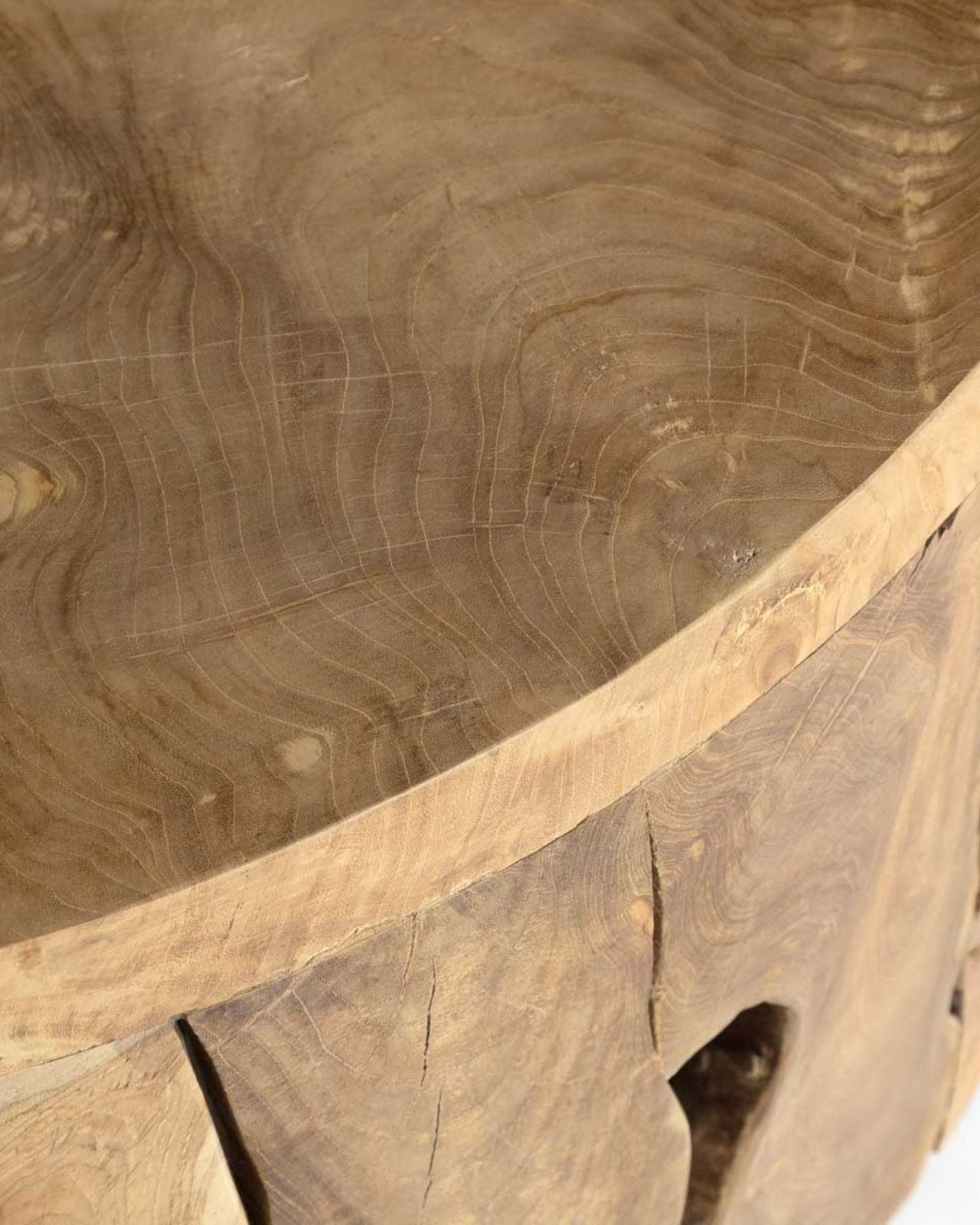 NATURA FLOW ROUND COFFEE TABLE - BLEACHED | Stonewaters
