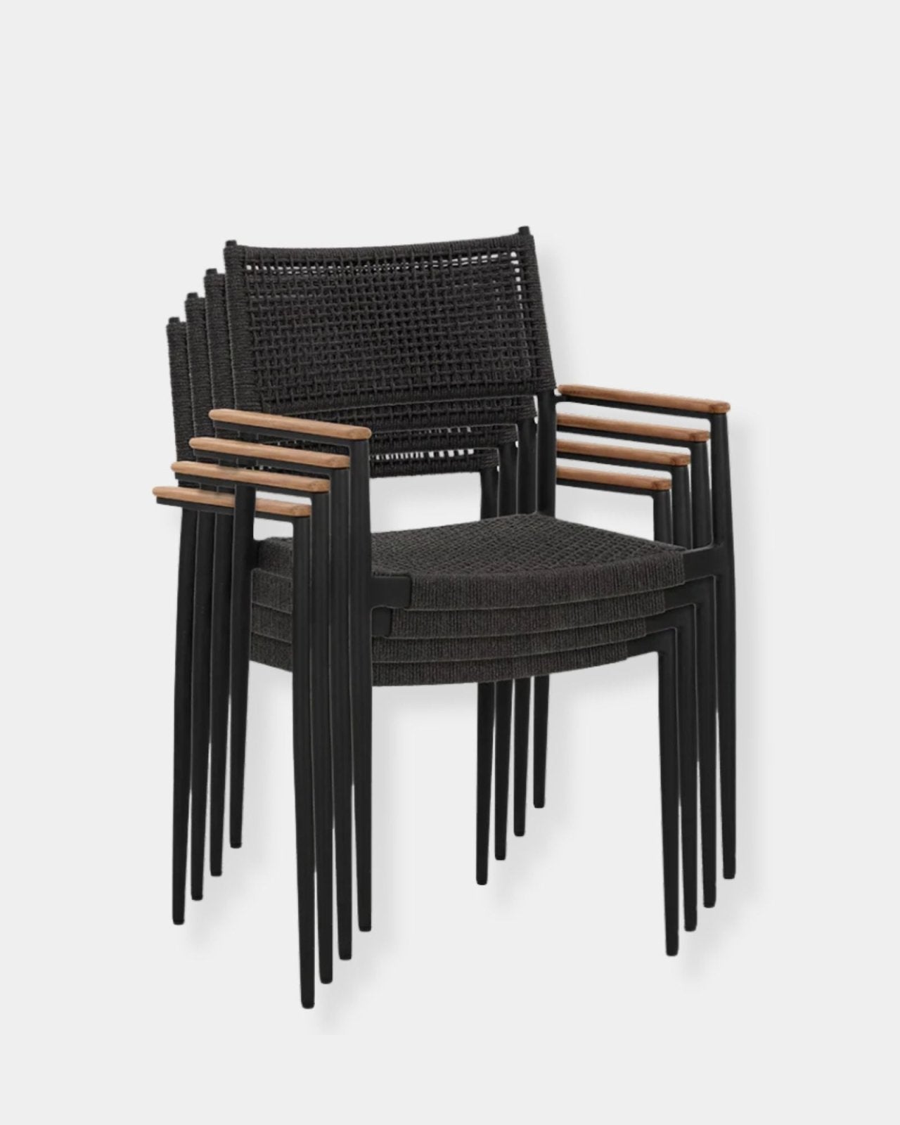 NAVA STACKABLE DINING CHAIR - BLACK | Stonewaters