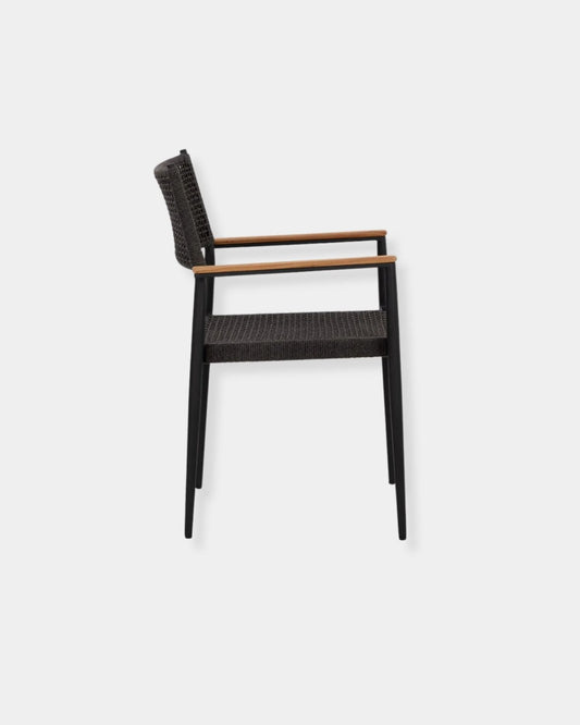 NAVA STACKABLE DINING CHAIR - BLACK | Stonewaters