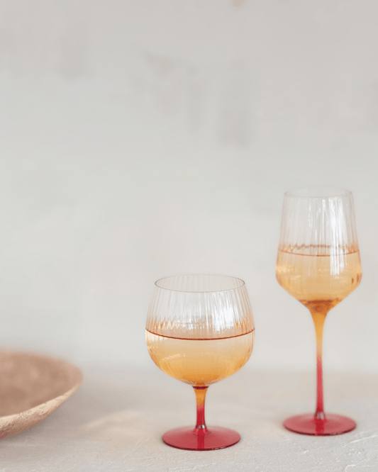 ORANGE STEMMED FLUTED GOBLET 20oz | Stonewaters